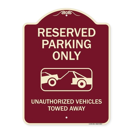 Signmission Designer Series-Resident Parking Unauthorized Vehicles Towed Away With Gr, 24" x 18", BU-1824-9897 A-DES-BU-1824-9897